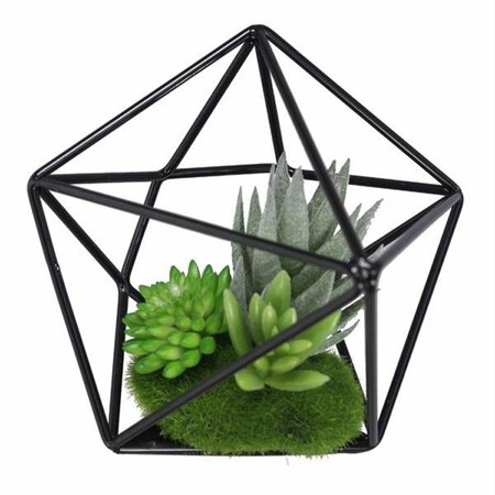 PATIO TRASERO 5 in. Artificial Mix Succulent in Metal Case PA3283331